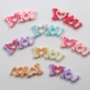 32x12mm Lettera mista Amore Resina Cabochon Flatback Decorazione Artigianato Abbellimenti per Scrapbooking Accessori fai-da-te