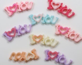 32x12mm Mixed Letter Love Resin Cabochon Flatback Decoration Crafts Embellishments For Scrapbooking Diy Accessories