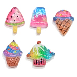Kawaii Puppensouse Regenbogen Glitzer Eis eiscreme Verzierung Schmuckherstellung Zubehör
