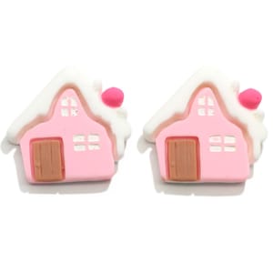 Cabochon en résine à dos plat, jolie maison de neige, décoration de noël, scrapbooking à faire soi-même, coque de téléphone, pièces déco, accessoires pour cheveux