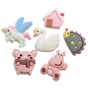 Carino Cigno Unicorno Casa Riccio Rinoceronte Animale Schiena piatta Resina Cabochon Decorazione natalizia Fai da te Scrapbooking Custodia per telefono Accessori