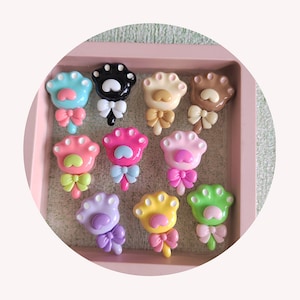 Neueste Modell Nette Kawaii Eis Katze Pfote Wohnung Zurück Harz Cabochons Sammelalbum DIY Hochzeit Haarnadel Zubehör Handwerk