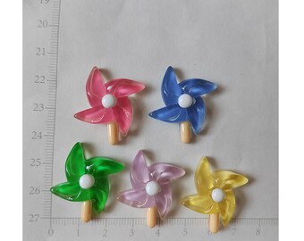 New Cute Mini Windmill Resin Flat Back Cabochon Scrapbook DIY Phone Case Hair Accessories Decoration Material