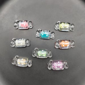 Ciondoli che brillano al buio, dolci carini, caramelle, resina, retro piatto, caramelle luminose, cabochon fai da te, abbellimenti per album di ritagli, parti di decorazione per artigianato del telefono