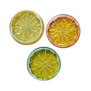 50mm Miniature 3D Citron Lime Orange Tranche Fruits Résine Charmes Pour La Fabrication de Boucles d’Oreilles