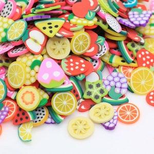 10-12mm Argilla polimerica cosparge fimo fette di frutta per unghie Consigli d'arte Slime Forniture fai-da-te