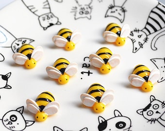20mm Cute Mini Resin Cartoon Animal Bees With Flatback Cabochon DIY Decorative Headband Scrapbooking Craft