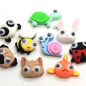 Active Eye niedlichen Tier Haarschmuck Ornament Harz Cabochon Scrapbooking Ornaments Diy Phone Case Zubehör