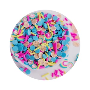 Tranches de pâte polymère arc-en-ciel pour décoration d'ongles, travaux manuels kawai, slime