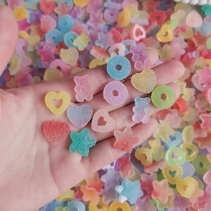 Gomitas de caramelo falsas, cabujones de resina con base plana, simulación de comida, bricolaje, álbumes de recortes, decoración, manualidades, suministros de slime, accesorios para casas de muñecas