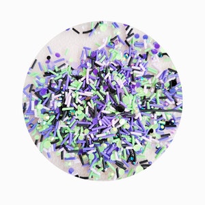 Custom Polymer Clay Pieces Green Purple Black Long Sprinkles Halloween Decoration
