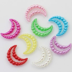 15mm Blanco off ABS Resina Media Luna Flatback Perlas Para Arte Flatback No Hotfix Pedrería Perlas Zapatos Perlas DIY Teléfono