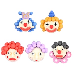Nuovo Kawaii Resin Circus Clown Cabochons Flatback per archi Fai da te Scrapbooking Accessori