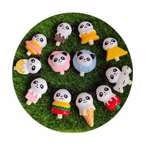 Lastest Modell Mini Kawaii Panda Eis Harz Flache Rückseite Cabochons Sammelalbum DIY Party Haarnadel Zubehör Dekoration Handwerk