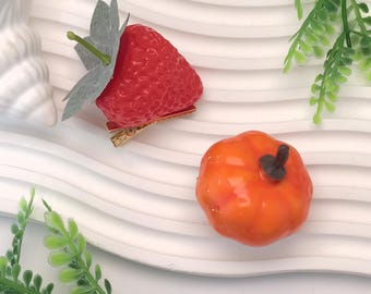 Creative Plastic Strawberry Hair Clips Realistic Red Strawberry