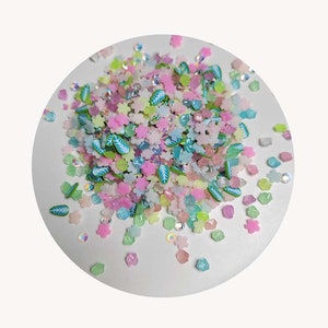 Pretty Pink Posh Flower Garden Mix Argilla Coriandoli Fette di argilla polimerica Forniture di melma