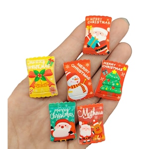 Süße Weihnachten Candy Serie Resin Figur Basteln Flatback Cabochon Ornament Schmuck machen Haarschmuck Accessori