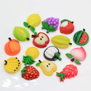 50/100PCS Kawaii Simulation Fruit Pêche Résine Flatback Cabochon Food Art Supply Décoration Slime Charm Craft DIY