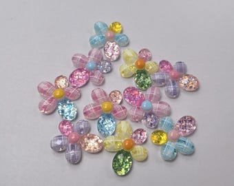 かわいい樹脂デイジーチャーム：カラフルなフラワービーズ、DIY