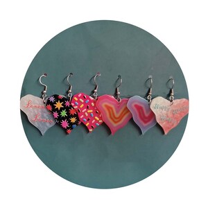 Orecchini di San Valentino con ciondolo a forma di cuore in resina, regali adorabili per ragazze