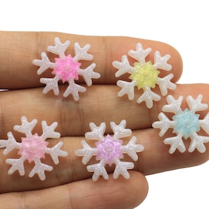 22mm Mignon Flocon de Neige Résine Charmes Flatback Résine de Noël Cabochon Pour Home Decoraiton