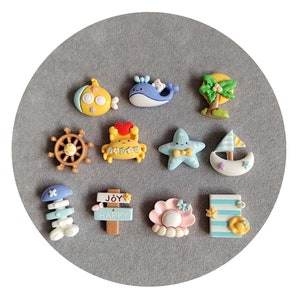 Ornamentos do mar conchas do mar navio cabochão de resina com parte traseira plana para artesanato brinquedos de praia em miniatura