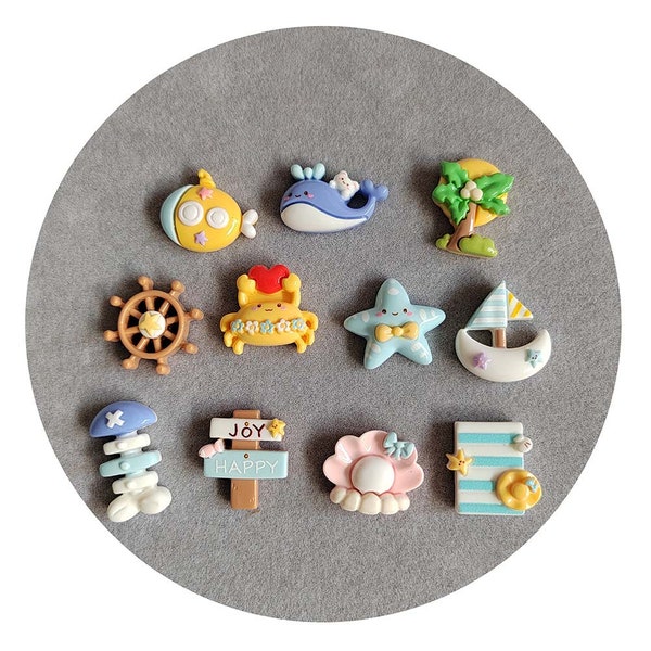 Sea Ornaments Sea Shells Ship Flatback Resin Cabochon For Crafts Miniature Beach Toys