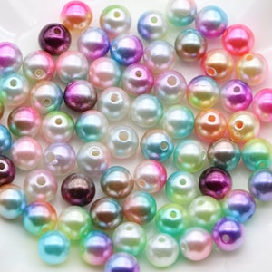 4/5/6/8mm Two Tone Mermaid Tail Magic Pearl Bead Cabochons/Colorfully ABS Artificial Pearl Bead for Necklace & Bracelet