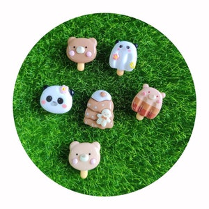 Cartoon Bär Eis Flatback Harz Cabochon Scrapbooking Fit Telefon Deco Teile DIY Handwerk Haarschleifen Center Zubehör