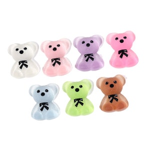 21*26mm resina de desenhos animados ursos mistos decoração artesanato cabochão com parte traseira lisa scrapbooking ajuste grampos de cabelo enfeites contas diy