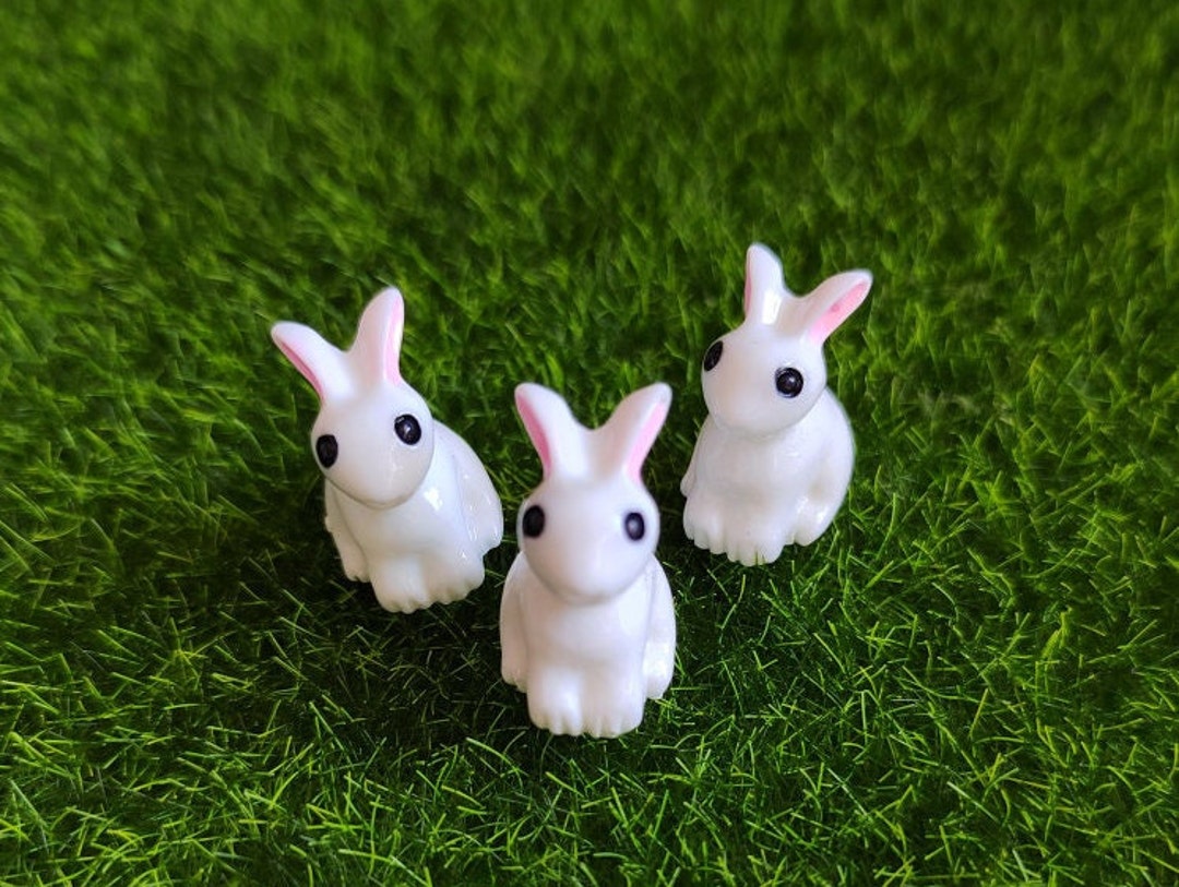 Cute Rabbit 3370 Wholesale Lovely Cute 3D Bunny Rabbit Miniatures Fairy Garden Decor ...