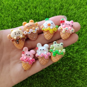 Kawaii Ice Cream Flatback Harz Cabochon Handwerk Für DIY Handyhülle Haarspange Dekoration Scrapbooking