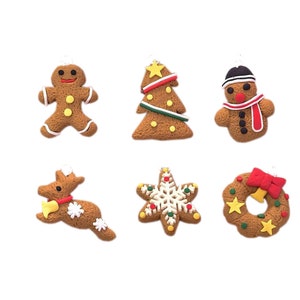 Biscotti di Natale assortiti Pupazzo di neve Schiena piatta Resina Cabochon Biscotti falsi Decorazione del telefono Artigianato Fai da te Scrapbooking Accessori