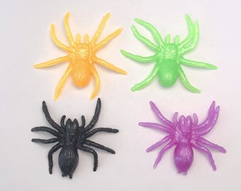 Figuras de arañas realistas y coloridas para decoración de Halloween, juguete educativo para la primera infancia, adorno para pasteles infantiles