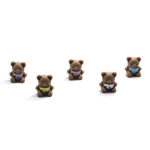 16mm Cartoon 3D Brown Bear Resin Cabochons Pour Boucles d’Oreilles Charmes Bracelet Pendentif Connecteur Bijoux Faire