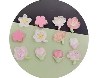 Handy Hüllen Scrapbooking DIY Schmuck Handwerk Dekoration Accessoires 3D Klare Blume Harz Flache Rückseite Cabochons