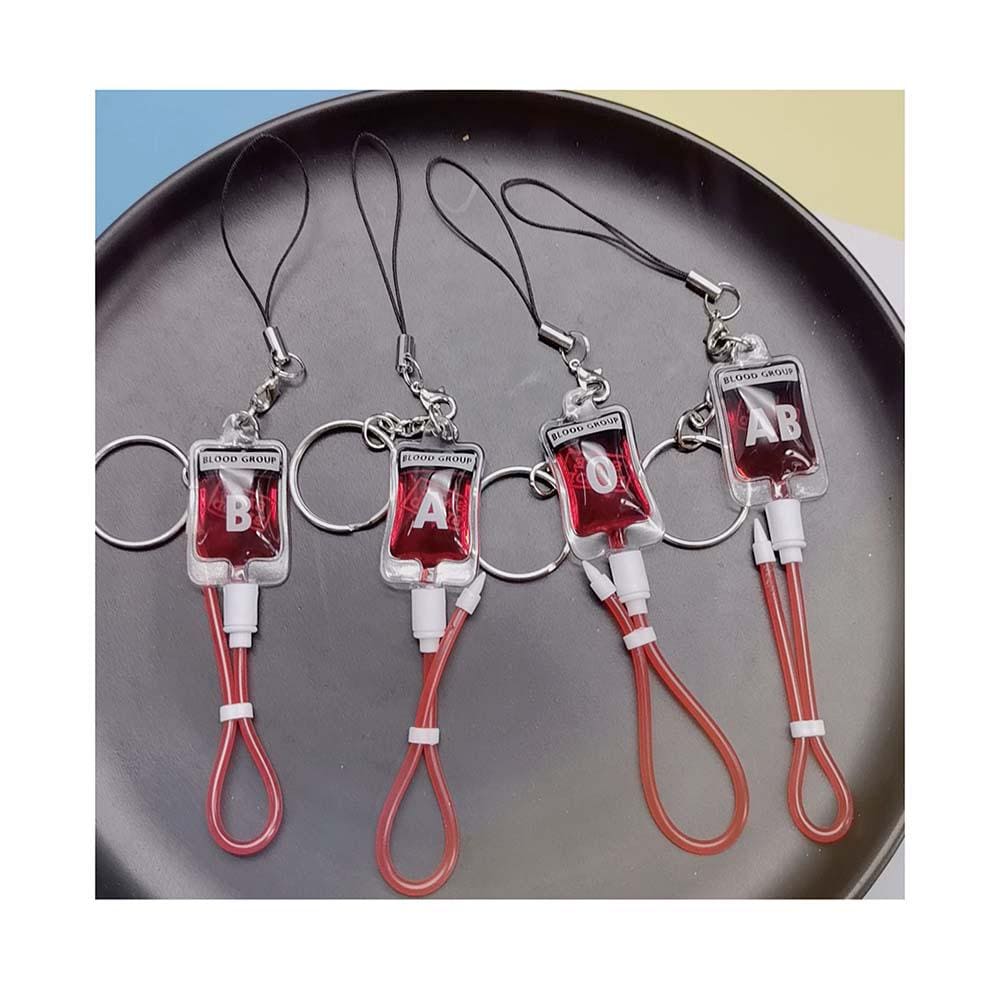 Cute Keychains Blood Group A B O AB Keychain Plasma Pack Blood Bag ...
