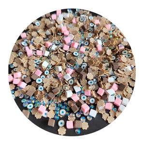 Faux Dessert Schokoladenstückchen Würfel Cookie Polymer Clay Scheiben für Kekse Slime Streus