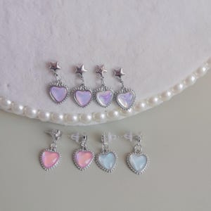 Niedliche und frische bunte Acrylohrringe, Liebesanhänger-Ohrring-Set, tägliche Abnutzung Geschenk geben, Erntedank und Weihnachtsgeschenk