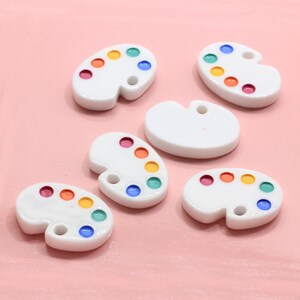 Pingentes de paleta de cores de resina 24*18mm, pingentes para decoração diy, brincos, chaveiros, capa de telefone, acessórios de joias de moda