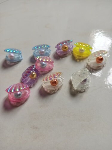 Kawaii Cute Color Plated Pearl Shells Flat Back Resin - Etsy