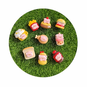 Schattige Minifiguren Varken Hars Plaksteen Piggy Cartoon Voedsel DIY Scrapbooking Versiering Accessoires