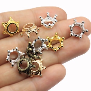 13mm Antique Bronze/Gold/Silver 3D Crown Charms European Style Charm Metal Jewelry findings For Bracelet Necklace DIY