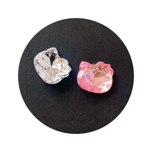 19 mm cristal rose strass tête de chat de haute qualité nail art strass gemme appliquer à manucure coque de téléphone cheveux noeud décoration