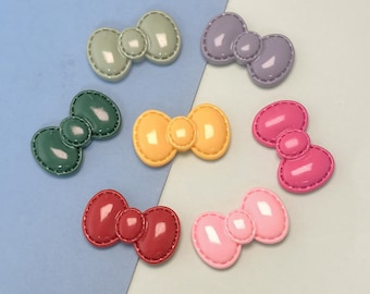 Colour Resin Bows Flat Back Bow Resin Charms Embellishments for Crafts Scrapbooking Accessories
