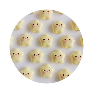Cabochões de resina de estrela fofa para artesanato faça você mesmo, enfeites de estrela 3D Kawaii