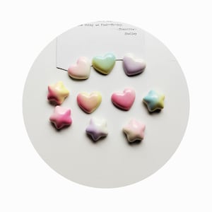 Kawaii Süße Farbverlauf Sterne Liebe Herz Flatback Harz Cabochon Scrapbooking DIY Schmuck Handwerk Dekoration Zubehör