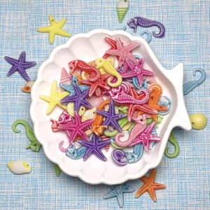 Perle de vie marine mignonne et douce, créature de la mer, perles acryliques pour enfants, accessoires de bijoux à faire soi-même