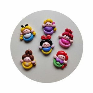 Kawaii Harz Mini Cartoon Prinzessin Serie Flache Rückseite Sammelalbum DIY Von Einrichtungs Verzierungen Haarnadel Zubehör