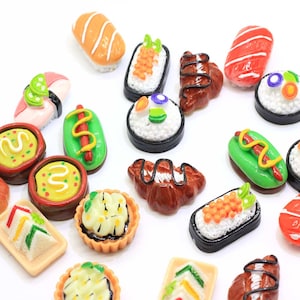 Assorted Resin Flatback Cookie Cabochons Cute Sweets Dollhouse Food Cabochon Kawaii Dollhouse Cookies Miniatures